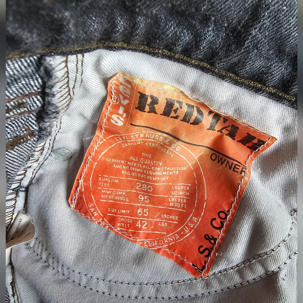 Levi's 505-5559 Vintage Black Denim Jeans w Inner Orange Patch Label S 27 RARE